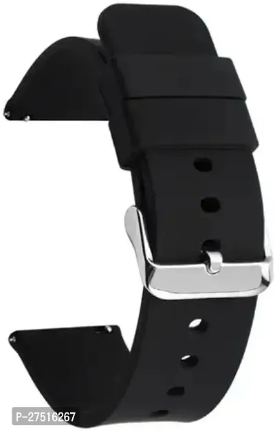 22Mm Silicone Smart Watch Strap Compatible With Colorfit Pro 3, Active Straps 22 Mm Silicone Watch Strap Black-thumb0