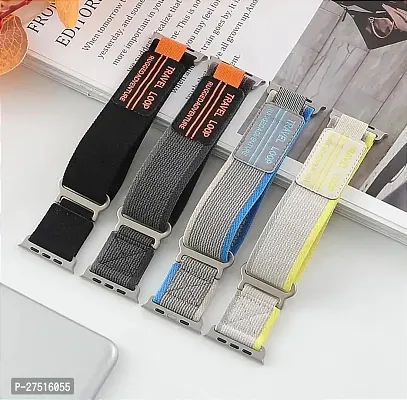 Trail Loop Watch Strap For 49 45 44 42 Mm Also For Series 9 8 7 6 5 4 3 2 1 Se 49 Mm Fabric Watch Strap Grey, Yellow-thumb2