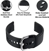 Replacement Band 19Mm Metal Buckle Silicon Compatible With Boat Storm 19 Mm Silicone Watch Strap Black, Blue-thumb1