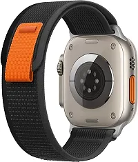 Trail Loop Bands For Apple Watch Ultra 49/45/ 44/ 42Mm Soft Nylon Sport Straps 24 Mm Fabric Watch Strap Black-Grey-thumb1