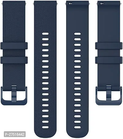 Strap Compatible With Amazfit Gts2 Mini,Bip/Bipu/Pro/Lite,Bips,Galaxy Active2 22 Mm Silicone Watch Strap Blue-thumb0