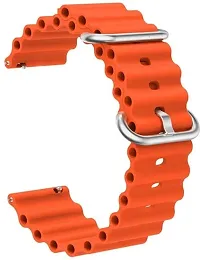 Buckle Silicone Belt 22Mm Compatible With Noise Noisefit Active Sports Band 22 Mm Silicone Watch Strap Orange-thumb1