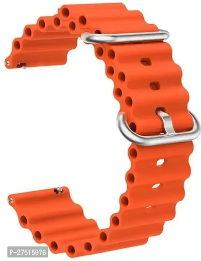 Buckle Silicone Belt 22Mm Compatible With Noise Noisefit Active Sports Band 22 Mm Silicone Watch Strap Orange-thumb2