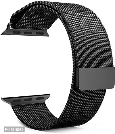 Magnetic Strap Compatible With Iwatch Series 7/6/5/4/3/2/1/Se42/44/45Mm 44 Mm Metal Watch Strap Black-thumb0