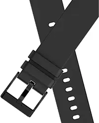 Silicone Strap All Smartwatch And Analog Wristwatchcompatible Watch In Picture 20 Mm Silicone Watch Strap Grey, Black, Blue Pack Of 3-thumb2