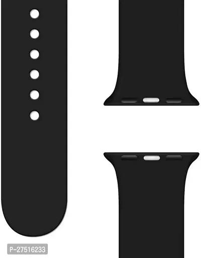 Soft Silicone Case Cover With Strap Iwatch Series7/6/5/4/3/2/1/Se 42/44/45Mm 44 Mm Silicone Watch Strap Black-thumb5