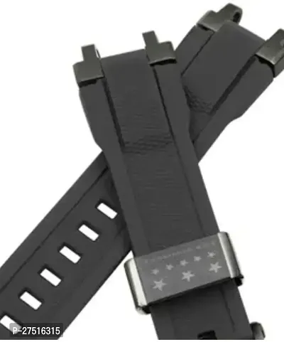 Smart Watch Strap Sillicon For Ambrane Wise Eon Smart Watch Strap Black 22 Mm Silicone Watch Strap Black-thumb3