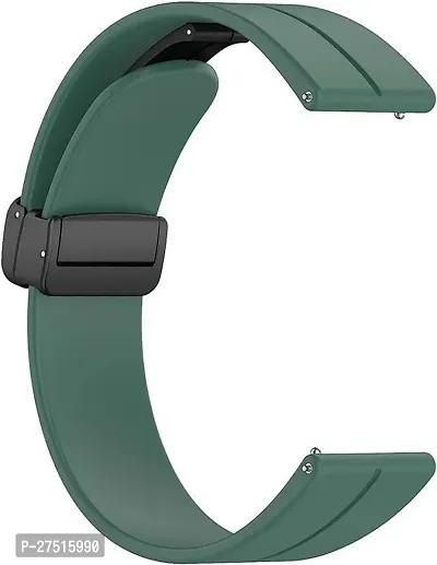 Smart Watch Strap With Metal Magnetic Lock Clasp,Suitable For All 22Mm Watches 22 Mm Silicone Watch Strap Green-thumb2