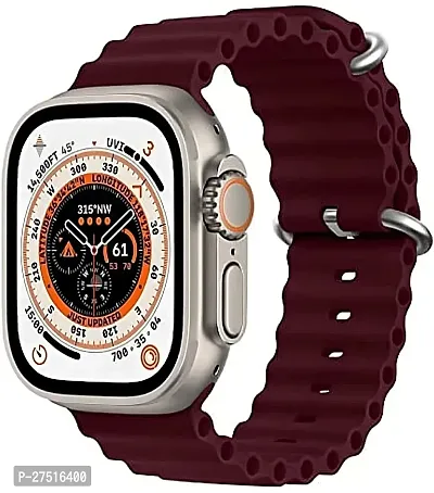 Ocean Watch Strap 42Mm 44Mm 45 Mm Also For Series 9,8,7,6,5,4,3,2,1,Se 49 Mm Silicone Watch Strap Burgundy