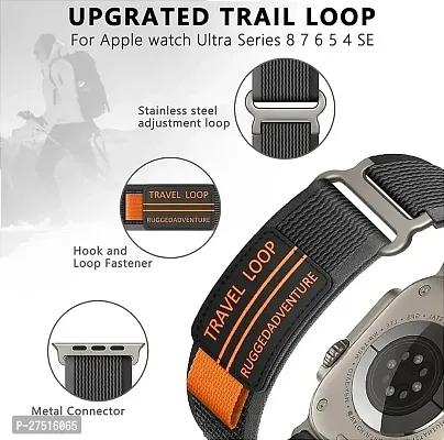 Trail Loop Watch Strap For 49 45 44 42 Mm Also For Series 9 8 7 6 5 4 3 2 1 Se 49 Mm Fabric Watch Strap Grey, Blue-thumb4