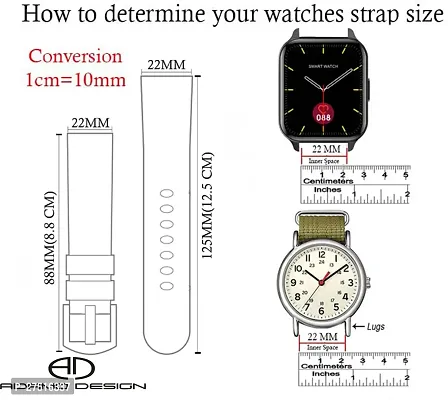 22Mm Strap For All Smartwatch And Analog Wristwatchcompatible Watch In Picture 22 Mm Silicone Watch Strap Grey/Black/Blue Pack Of 3-thumb2