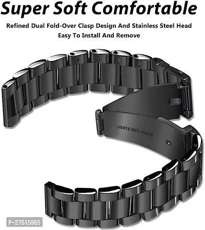 Luxury Stainless Steel Chain Strap Black 22Mm For Galaxy Watch Strap 22 Mm Stainless Steel Watch Strap Black-thumb3