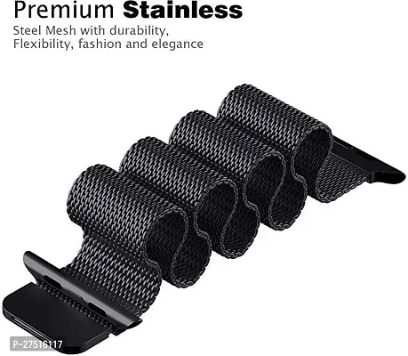 Magnetic Chain Compatible For Amazfitgts2/Mini/Bip/Bipu/Pro/Lite,Galaxy Active2. 20 Mm Metal Watch Strap Black-thumb2