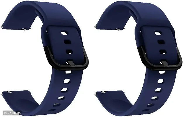 Strap Compatible With Amazfitgts2Mini/Bip/Pro/Lite/Gts/2/2E,Bips,Galaxy Watch 22 Mm Silicone Watch Strap Navy Blue-thumb0