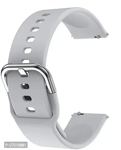 19Mm Strap Metal Buckle Compatible With Noise Colorfit Pro 2 19 Mm Silicone Watch Strap Grey-thumb2