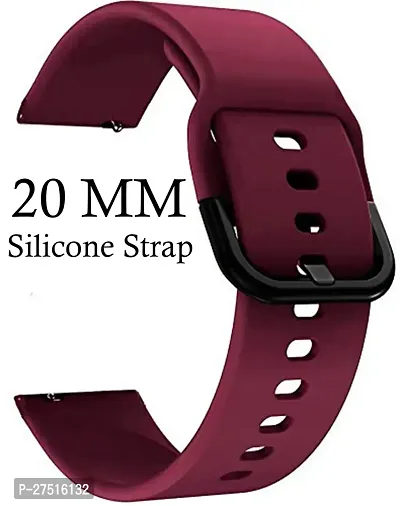 Strap Compatible With Amazfitgts2Mini/Bip/Pro/Lite/Gts/2/2E,Bips,Galaxy Active2 20 Mm Silicone Watch Strap Maroon-thumb2