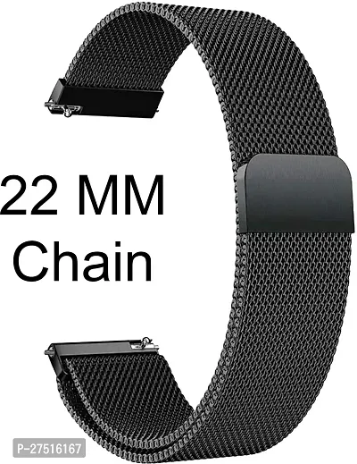 Magnetic Chain Compatible For Amazfitgts2/Mini/Bip/Bipu/Pro/Lite,Galaxy Active2. 22 Mm Metal Watch Strap Black-thumb2