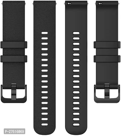 P24Bin09 Strap Compatible With Amazfitgts2 ,Bip/Bipu/Pro/Lite,Bips,Galaxyactive2 22 Mm Silicone Watch Strap Black-thumb2