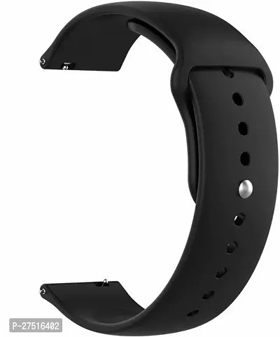 Silicone Belt 22Mm Compatible With Noise Noisefit Active Smartwatch Sports Band 22 Mm Silicone Watch Strap Black-thumb2