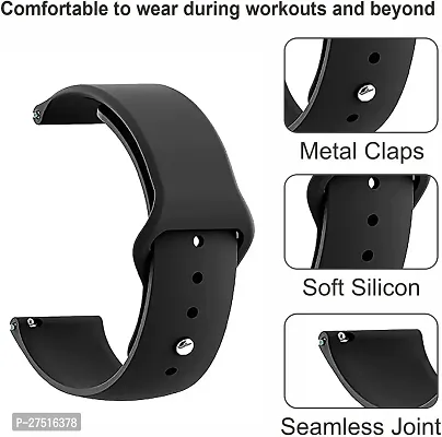 22Mm Combo Smart Watch Strap Compatible For No_Is_E Colorfit Pro 3/4/Max 22 Mm Silicone Watch Strap Grey, Black, Dark Blue Pack Of 3-thumb2