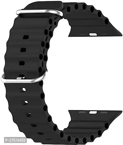 Iwatch Band For Men Women, 49Mm 45Mm 44Mm 42Mm For Iwatch Series Ultra 44 Mm Silicone Watch Strap Black