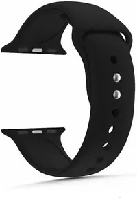 Soft Silicone Strap Band For Apple Watch Series 1/2/3/4/5/6 And Se 42Mm,44Mm 42 Mm Silicone Watch Strap Black-thumb1