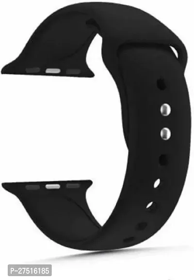 Soft Silicone Strap Band For Apple Watch Series 1/2/3/4/5/6 And Se 42Mm,44Mm 42 Mm Silicone Watch Strap Black-thumb2