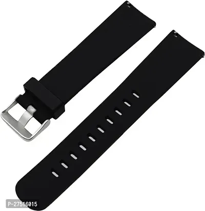 Watch Strap Sillicon Belt 20Mm For Noise Colorfit Icon Buzz Casual Brand Black 20 Mm Silicone Watch Strap Black-thumb0