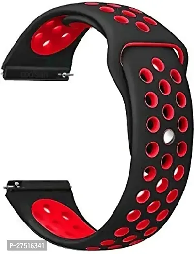 Nike Watch Strap 20 Mm Silicone Watch Strap Black And Red-thumb0