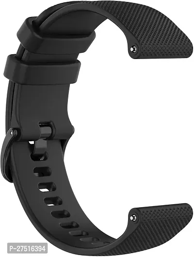 P24Bin09 Strap Compatible With Amazfitgts2 ,Bip/Bipu/Pro/Lite,Bips,Galaxyactive2 20 Mm Silicone Watch Strap Black-thumb3