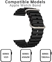 Compat For Straps 49Mm 45Mm 44Mm 42Mm,Sport Loop Metal Buckle For Iwatch Series 49 Mm Silicone Watch Strap Black, Ocean Band-thumb3