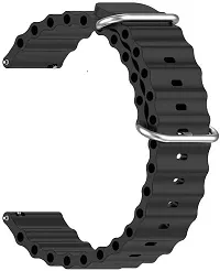 Buckle Silicone Belt 22Mm Compatible With Noise Noisefit Active Sports Band 22 Mm Silicone Watch Strap Light Black-thumb1