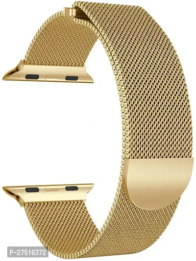 Magnetic Strap Compatible With Iwatch Series 7/6/5/4/3/2/1/Se42/44/45Mm 44 Mm Metal Watch Strap Gold-thumb0