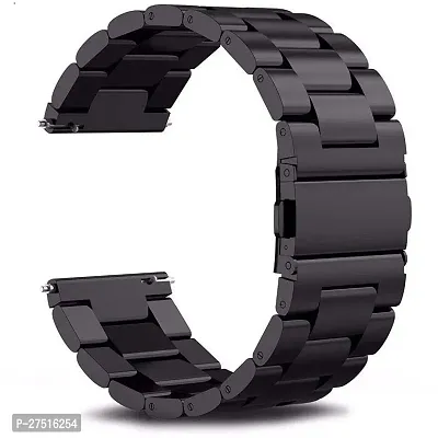 22Mm Stainless Steel Metal Chain Smartwatch Strap 22 Mm Silicone Watch Strap Black-thumb0