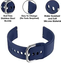 Replacement Band 19Mm Metal Buckle Silicon Compatible With Boat Storm 19 Mm Silicone Watch Strap Black, Blue-thumb3