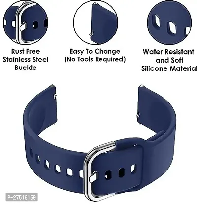 Replacement Band 19Mm Metal Buckle Silicon Compatible With Boat Storm 19 Mm Silicone Watch Strap Black, Blue-thumb4