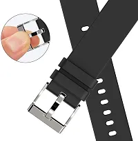 22Mm Strap For All Smartwatch And Analog Wristwatchcompatible Watch In Picture 22 Mm Silicone Watch Strap Grey/Black/Blue Pack Of 3-thumb2