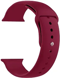 Soft Silicone Case Cover With Strap Iwatch Series7/6/5/4/3/2/1/Se 42/44/45Mm 44 Mm Silicone Watch Strap Maroon-thumb2