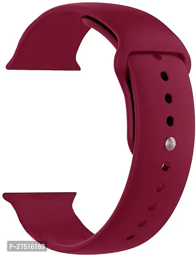 Soft Silicone Case Cover With Strap Iwatch Series7/6/5/4/3/2/1/Se 42/44/45Mm 44 Mm Silicone Watch Strap Maroon-thumb3