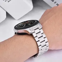 Silicone Strap All Smartwatch And Analog Wristwatchcompatible Watch In Picture 22 Mm Stainless Steel Watch Strap Black, Silver-thumb3