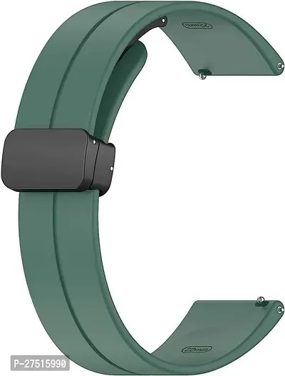 Smart Watch Strap With Metal Magnetic Lock Clasp,Suitable For All 22Mm Watches 22 Mm Silicone Watch Strap Green