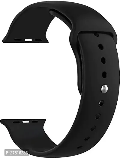 Soft Silicone Case Cover With Strap Iwatch Series7/6/5/4/3/2/1/Se 42/44/45Mm 44 Mm Silicone Watch Strap Black-thumb2