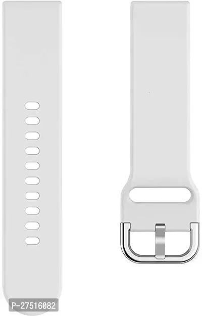 19Mm Silicone Strap For Noise Colorfit Pro 2, Boat Storm Sports Band 19 Mm Silicone Watch Strap White