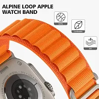 Alpine Loop Compatible With Iwatch Band Ultra 49Mm 45Mm 44Mm 42Mm Polyester 42 Mm Silicone Watch Strap Orange-thumb2