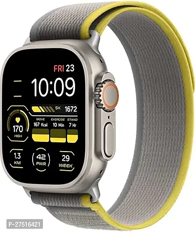 Trail Watch Strap For 49 45 44 42 Mm Also For Series 8 7 6 5 4 3 2 1 Se 22 Mm Fabric Watch Strap Grey, Yellow