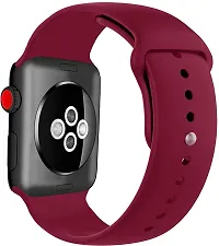 Soft Silicone Case Cover With Strap Iwatch Series7/6/5/4/3/2/1/Se 42/44/45Mm 44 Mm Silicone Watch Strap Maroon-thumb4