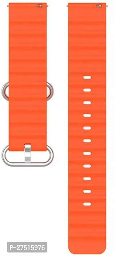 Buckle Silicone Belt 22Mm Compatible With Noise Noisefit Active Sports Band 22 Mm Silicone Watch Strap Orange