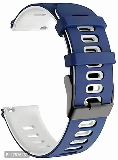 Nike Black Buckle 22 Mm Silicone Watch Strap Blue And White