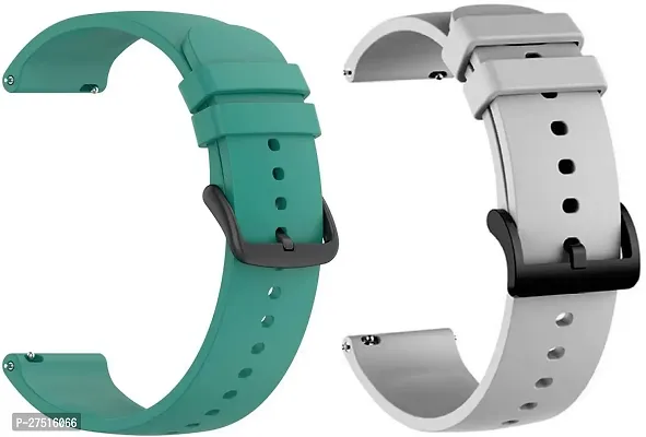 22Mm Soft Strap Compatible Watch List In Photo And Descriptiongreen And Grey 22 Mm Silicone Watch Strap Mullti Color