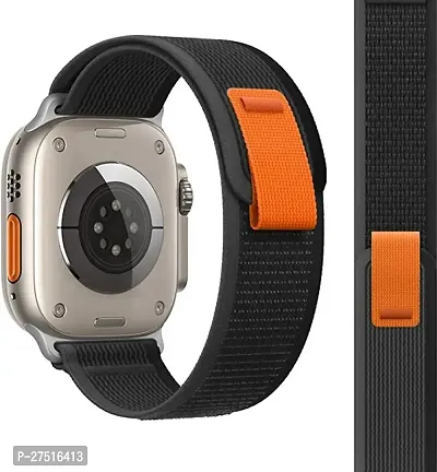 Trail Loop Bands For Apple Watch Ultra 49/45/ 44/ 42Mm Soft Nylon Sport Straps 24 Mm Fabric Watch Strap Black-Grey